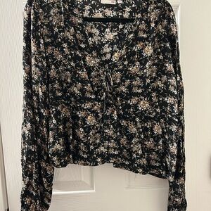 SO Black Floral Blouse